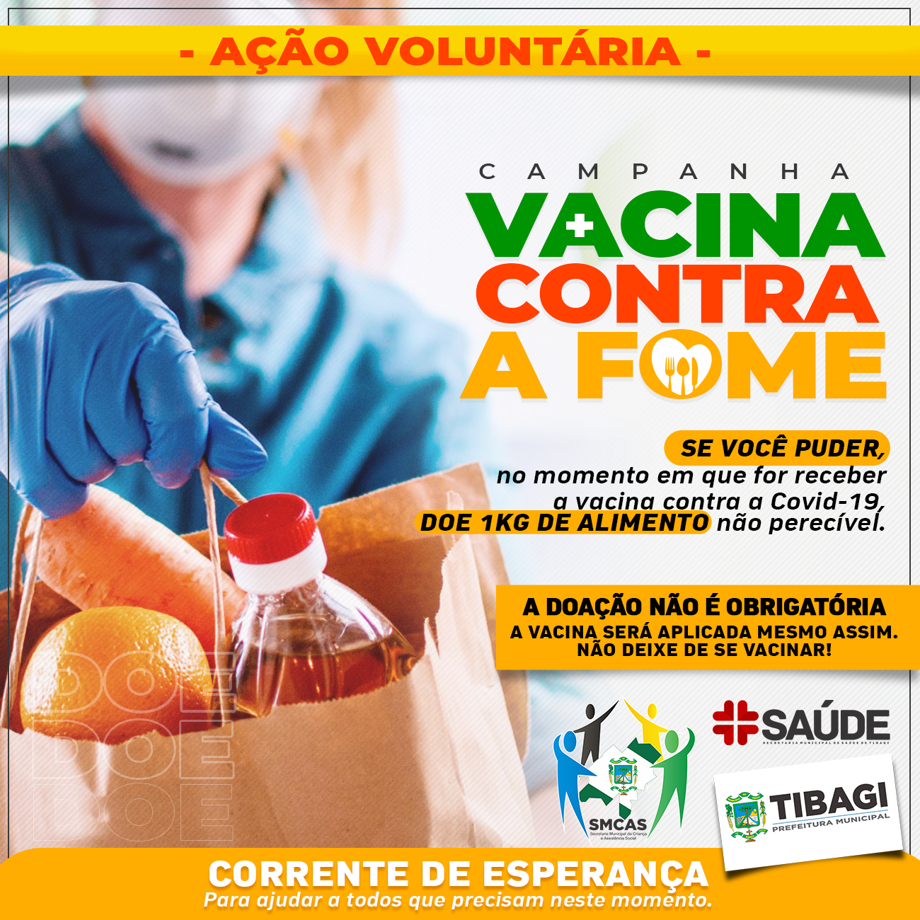 Secretarias de Tibagi lançam a campanha “Vacina contra a Fome”