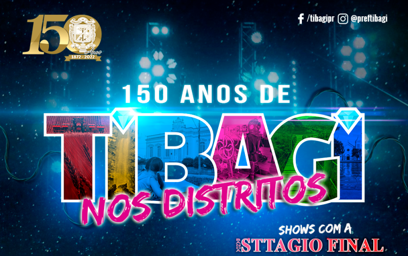 NESTE SÁBADO! Prefeitura promove evento 150 anos de Tibagi nos distritos em São Bento/Alto do Amparo