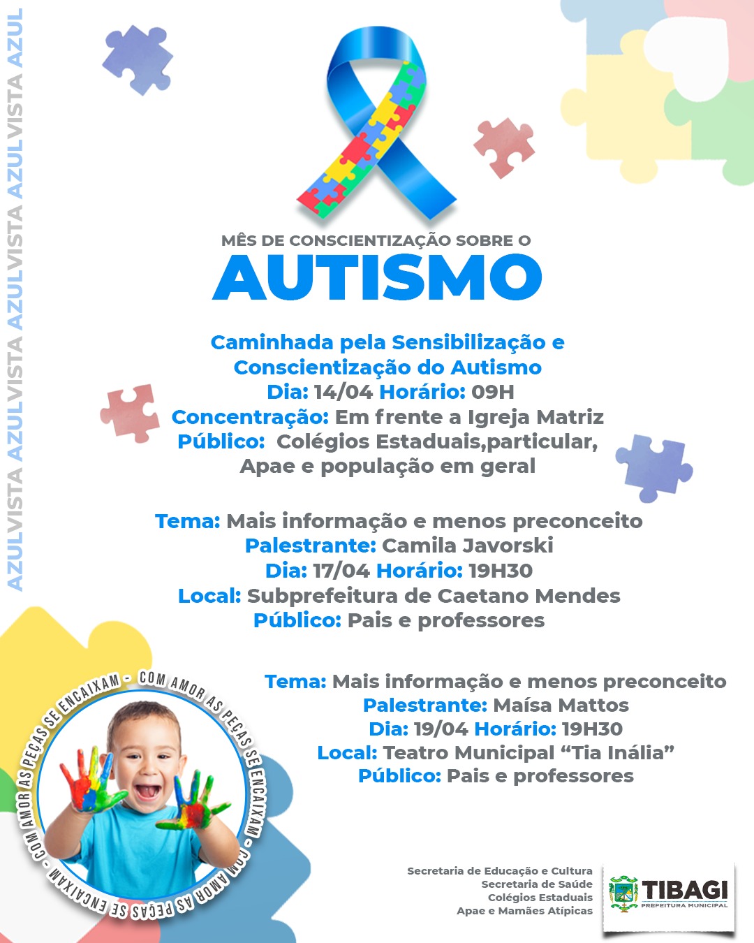 Prefeitura de Tibagi realiza programação especial no mês de conscientização sobre o autismo