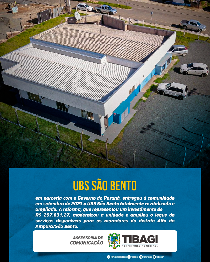 A reforma da UBS São Bento representou mais serviços e conforto para a população de Tibagi